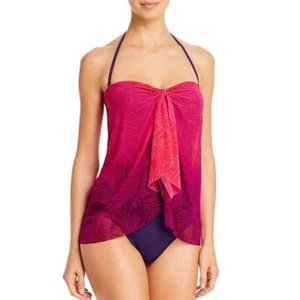 $142 LRL Ralph Lauren Pink Ombre Palm Flyaway WOMENS ONEPIECE SWIMSUIT SZ:10 - Picture 1 of 5