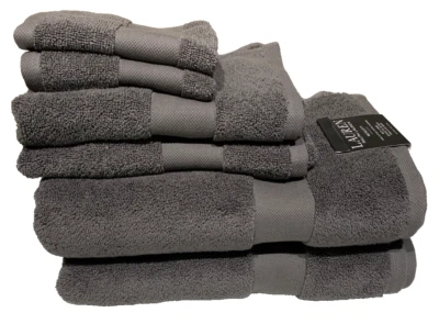 Juego de 6 toallas de baño suaves de algodón gris Ralph Lauren Wescott gris Foto 1 de 4