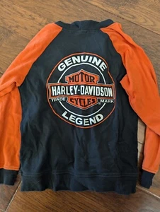 Harley Davidson Youth Bar & Shield Zipper Hoodie Size 12/14 - Picture 1 of 3