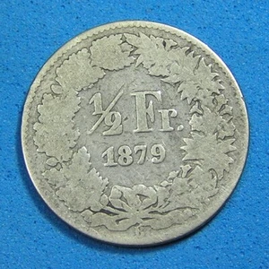 Switzerland 1/2 Franc Silver Coin 1879, KM-23, Combined Shipping - Picture 1 of 2