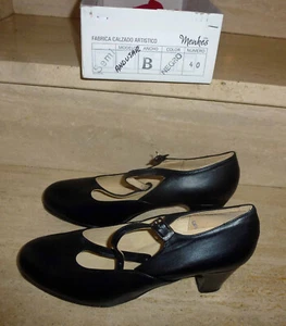 Menkes Flamenco-Schuhe Leder schwarz semi-profesional 40 neu mit Karton - Bild 1 von 6