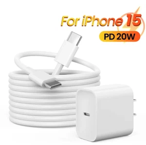 New For iPhone 15 Pro Max iPad Samsung S22 LG 20W USB-C Fast Charger Type C Cord - Picture 1 of 16