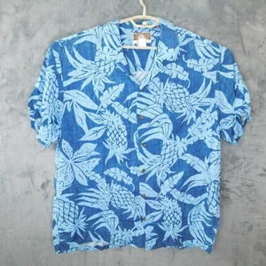 Kalaheo Hawaiian Shirt Men's 2XL XXL Blue Pineapple Floral Print Lightweight - Picture 1 of 7