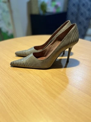 N.Y.L.A. Purple Metallic Leather Pointed Toe Stiletto Heels, Size: 10 - Image 1 of 4