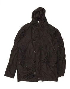 ALPHA INDUSTRIES Mens Hooded Windbreaker Jacket UK 38 Medium Black BR01 - Picture 1 of 3