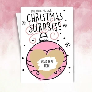 Tarjeta personalizada de revelación de rasguños de Navidad divertida sorpresa regalo mamá esposa mujeres navidad - Imagen 1 de 10