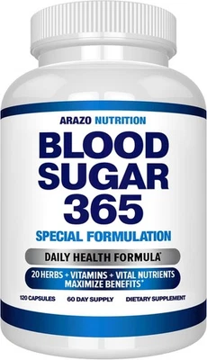 Suplemento Arazo Nutrition Blood Sugar 365 - Soporta 120 unidades (Pack de 1)  Foto 1 de 4
