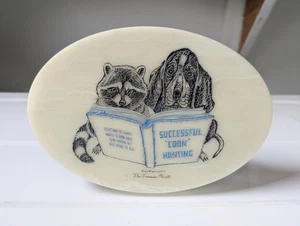 Don Northcutt geätzter Marmor "Erfolgreiche Coon Jagd" Vintage Plakette - Bild 1 von 2