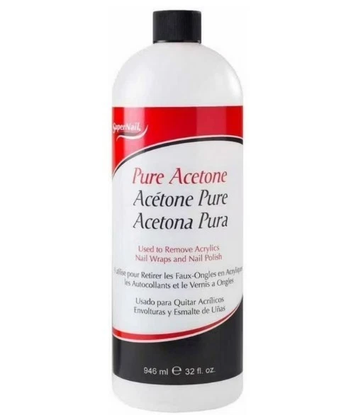 2 SuperNail Pure Acetone 32 FL Oz Each Bottle