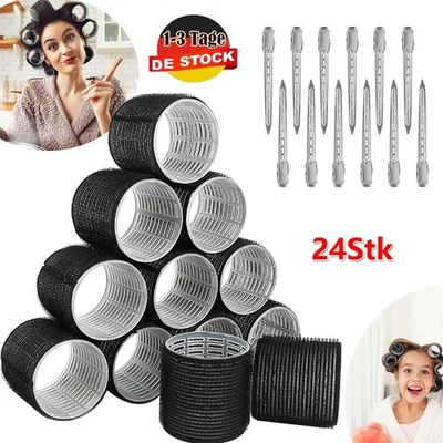 Lockenwickler locken Set 24Stück,Selbsthaftend Hair Rollers,mit 12 Metallklemmen - Bild 1 von 4