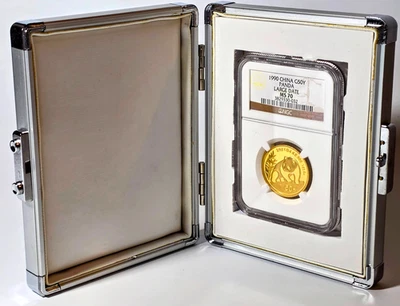 1990 1/2 oz Chinese Gold Panda 50 Yuan Large Date NGC MS 70 with Case - Image 1 of 4