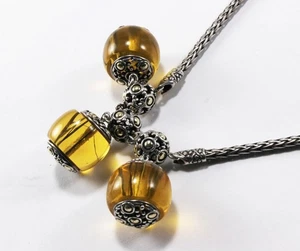 JOHN HARDY JAILSALMER 925 STERLING SILVER 18K YEL. GOLD DOT FAUX AMBER NECKLACE - Picture 1 of 7