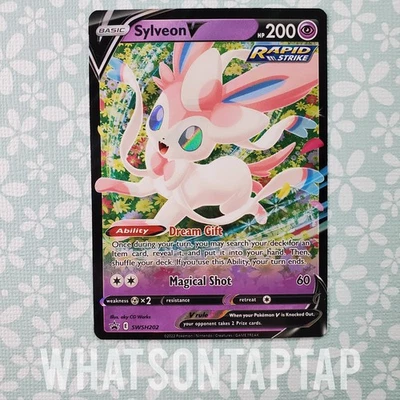 Pokemon Card Sylveon V SWSH202 Black Star Promo Sword Shield V Heroes Tin LP - Image 1 of 2