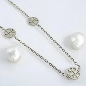 Tory Burch Miller Station Necklace in Silver. - Picture 1 of 6