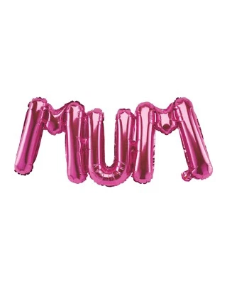 Mum Foil Balloon Airfilled Pink Balloon Mothers Day, No Helium Needed 46 x 120cm - Image 1 of 3