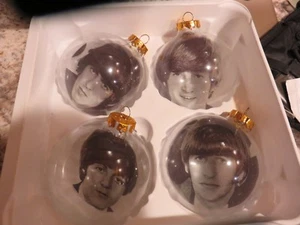 Hand Made BEATLES Christmas Balls Vintage Set 1 Faces - Picture 1 of 5
