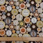 STEAM PUNK Fabric Cotton Victorian Vintage Rustic Grunge Cogs for Patchwork
