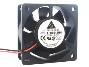 Delta AFB0612HH DC12V 0.25A 2wire Cooling Fan 60×60×25mm - Picture 1 of 3