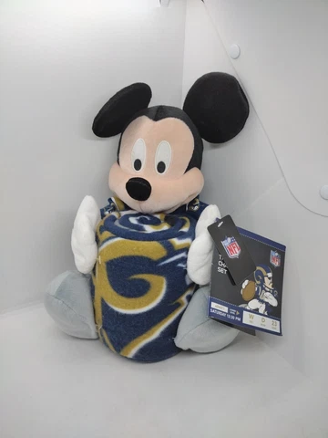 NFL Co-Branded Mickey Mouse "Hugger and Fleece Throw" St Louis Rams Plush Cover