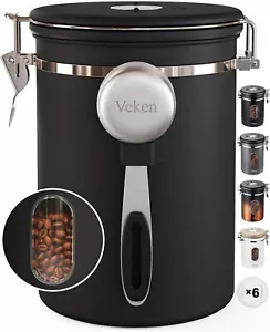 Coffee Canister with Window, Airtight Stainless Steel Kitchen Storage Container - Picture 1 of 8