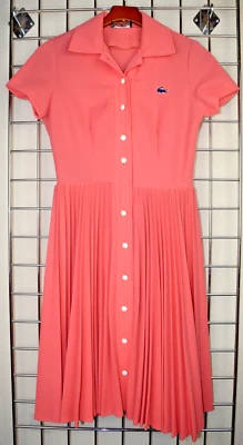 Vestido Lacoste De Colección S/M Años 60 70 David Cristal Lacoste Coral Falda Circular Azul Cocodrilo Foto 1 de 4