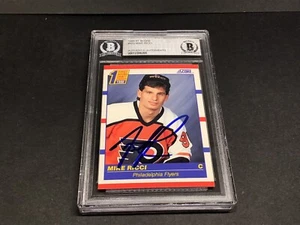 Mike Ricci signiert 1990-91 Scorekarte #433 Auto Flyers Beckett BAS COA 1A - Bild 1 von 5