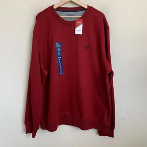 IZOD Advantage Sweatshirt Red Fleece Pullover Crewneck Long Sleeves (2 Szs) NEW - Picture 1 of 7