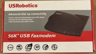 USRobotics 56 K* USB Faxmodem, Model 5633B, New-Sealed - Image 1 of 2