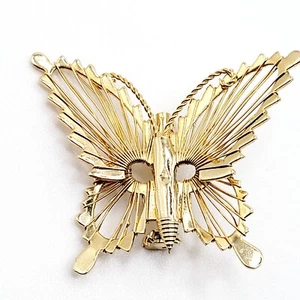 Delicate Wired Butterfly Brooch Gold Tone Women's Jewelry Mature Gift - Picture 1 of 3
