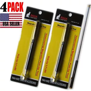 4 pc Magnetic Pick-Up Tool 3.5 LB Telescoping Telescopic with Pen Clip 25" Long - Picture 1 of 2