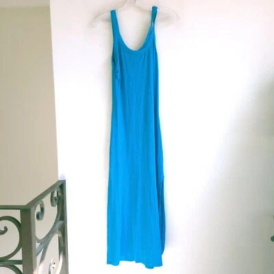 Acne Studios Size Small Blue Rubber Maxi Wide Slit Stretchy Bodycon Dress - Image 1 of 4