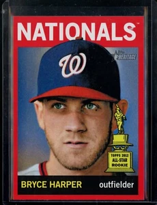 2013 Topps Heritage #440 Bryce Harper All-Star Rookie Cup Red Boarder SP - Picture 1 of 2