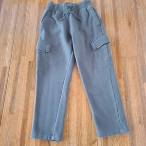 GAP Kids Cargo Fleece Pants Army Green Super Soft & Comfy POE Sz S - Picture 1 of 7