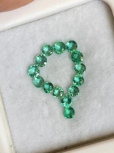 1.55 Ct Fine Quality Top Lustrous Zambian Emerald Round Cut Emerald 2.50-2.80 mm - Picture 1 of 2