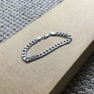 Pulsera de eslabones cubanos vintage 8 pulgadas hecha en Italia plata de ley 925 Milor - Imagen 1 de 6