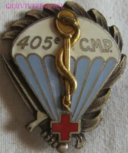 IN30285 - INSIGNE 405° Compagnie Médicale Parachutiste, émail, dos guilloché - Picture 1 of 2