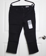 NWT 1822 Denim Butter Crop Skinny Jeans Solid Black High Rise 23" Inseam Sz 16
