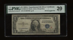 DBR 1935-A $1 Silver Experimental (R) Fr. 1609 PMG VF-20 Serial S71899766C - Picture 1 of 2