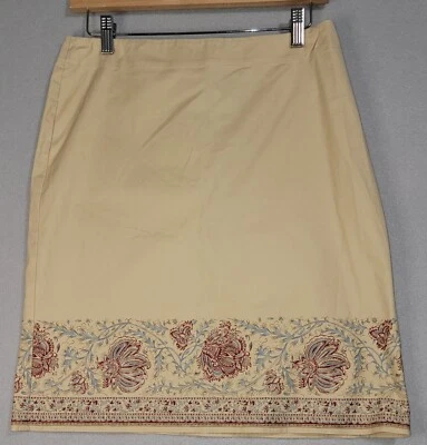 Falda Ann Taylor Caqui Con Fondo Floral Talla 6 Nueva Con Etiquetas Foto 1 de 4