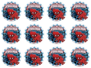 24x Spiderman EDIBLE Wafer Cupcake Cookie Toppers Birthday Images Uncut 4cms - Picture 1 of 1
