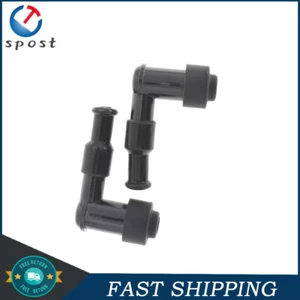 2PCS MOTORCYCLE SPARK PLUG BOOT CAP COVER RESISTOR LB05F 90 DEGREE FOR ATV SNOW - Picture 1 of 11