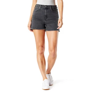 Signature by Levi Strauss Women's Heritage 3" High Rise Cutoff Black Shorts Sz 8 - Picture 1 of 3
