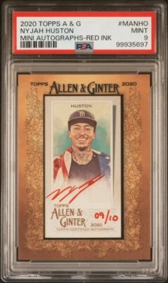 2020 Topps Allen & Ginter X NYJAH HUSTON Framed Red AUTO Autograph  9/10 PSA 9 - Image 1 of 3