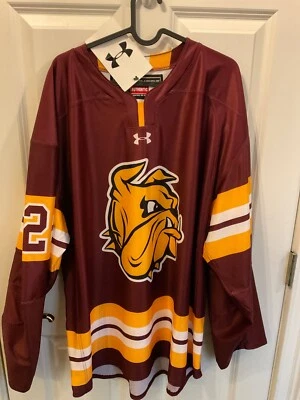 Camiseta deportiva de hockey sublimada auténtica de Minnesota Duluth nueva Under Armour grande Foto 1 de 3