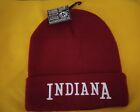NEW W/Tag INDIANA Knit Beanie Cap Hat Red with White Letters