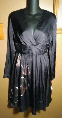 ALTUZARRA TARGET Sz 4 Purple Satin Orchid Floral Polyester Dress Formal HOCO  - Image 1 of 3