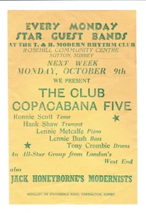 The Club Copacabana Five Ronnie Scott T & H Modern Rhythm Club Flyer Advert - Picture 1 of 2