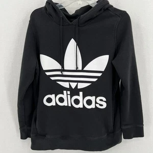 Adidas Originals Trefoil Hoodie Women’s Size Medium Black White Logo CE2408 - Picture 1 of 9