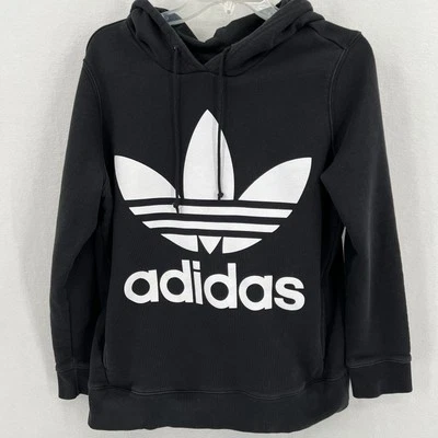 Adidas Originals Trefoil Hoodie Women’s Size Medium Black White Logo CE2408 - Image 1 of 4