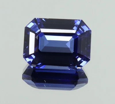 AAA Natural D Block Blue Tanzanite Emerald Cut Certified Loose Gemstone 8.25 Ct - Image 1 of 4